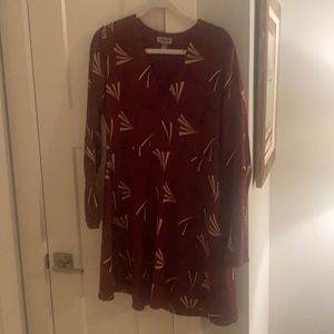 Maroon Flare Sleeve Dress